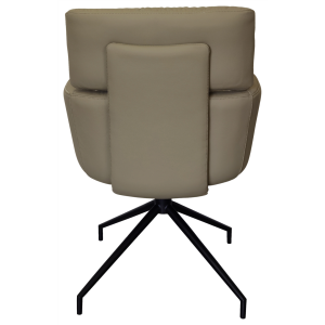 Armleunstoel 92 cm, taupe leder met zwart onderstel Armleunstoel 92 cm, taupe leder met zwart onderstel