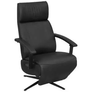 Relaxzetel 74 cm, zwart, leer en PU