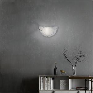 Wandlamp 30 cm, wit glas, met E27-fitting Wandlamp 30 cm, wit glas, met E27-fitting