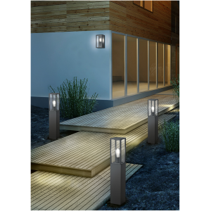 Wandlamp E27, antraciet aluminium, helder glas Wandlamp E27, antraciet aluminium, helder glas