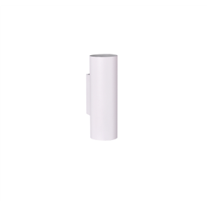 Wandlamp 18 cm, wit metaal, met 2 lichtpunten Wandlamp 18 cm, wit metaal, met 2 lichtpunten