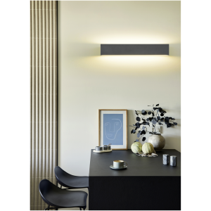 Wandlamp 9,0 Watt, wit acryl met antraciet metalen armatuur Wandlamp 9,0 Watt, wit acryl met antraciet metalen armatuur