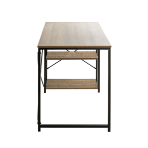 Bureau 120 cm, zwart metaal met eikendecor blad Bureau 120 cm, zwart metaal met eikendecor blad