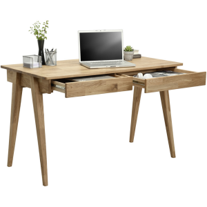 Bureau 120 cm, massief wild eiken met vingerlas Bureau 120 cm, massief wild eiken met vingerlas