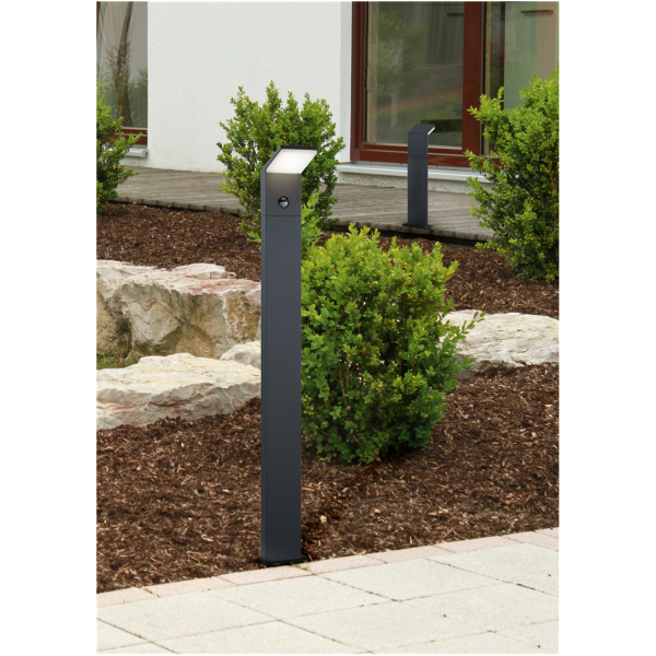 Buitenpaal, wit gegoten aluminium, met geïntegreerde LED 8,0 watt