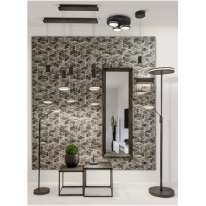 Vloerlamp, zwart metaal, met LED en instelbare kleurtemperatuur Vloerlamp, zwart metaal, met LED en instelbare kleurtemperatuur