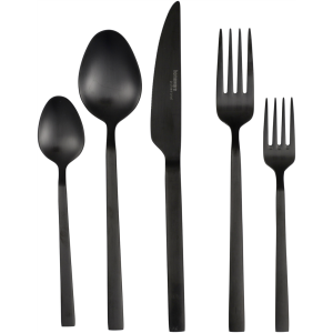 Set de couverts 30 pièces, acier inoxydable noir mat