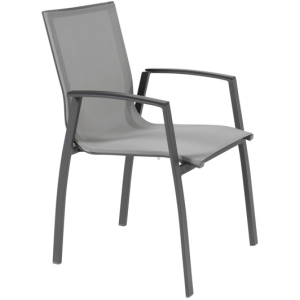 Eetkamerstoel, antracietkleurig aluminium, stapelbaar