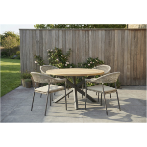 Eettafel 130 cm, natuurlijk teakhout Eettafel 130 cm, natuurlijk teakhout