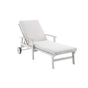 Ligstoel 170 cm, beige, polyester met pvc-coating en aluminium