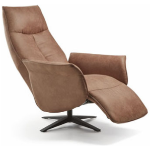 Relaxzetel Jill, stof Fendi walnut, draaivoet met 2 motoren Relaxzetel Jill, stof Fendi walnut, draaivoet met 2 motoren