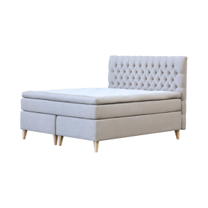 Promoties 70 Boxspring 180 cm, stof, stevige pocketverenmatras en visco-elastische topper