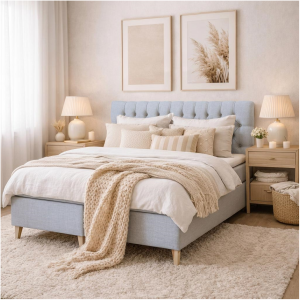 Boxspring 180 cm, stof, stevige pocketverenmatras en visco-elastische topper Boxspring 180 cm, stof, stevige pocketverenmatras en visco-elastische topper
