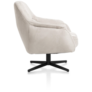 Fauteuil 74 x 87 cm, charcoal nubuck stof, met draaivoet en zilveren stiknaad Fauteuil 74 x 87 cm, charcoal nubuck stof, met draaivoet en zilveren stiknaad