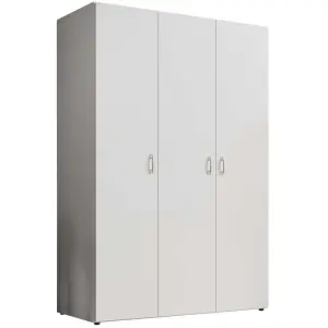 Promotions 71 Armoire 121 cm, blanc, décor bois