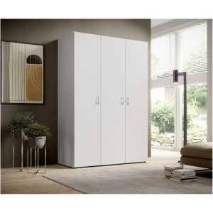 Kleerkast 121 cm, wit, houtdecor Kleerkast 121 cm, wit, houtdecor