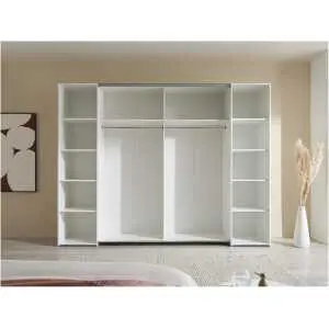 Kleerkast 267 cm, wit, houtdecor Kleerkast 267 cm, wit, houtdecor