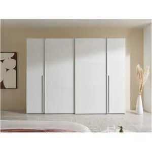 Kleerkast 267 cm, wit, houtdecor