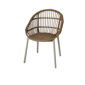 Tuinstoel 61 cm, vlechtwerk en aluminium, met armleuningen Tuinstoel 61 cm, vlechtwerk en aluminium, met armleuningen