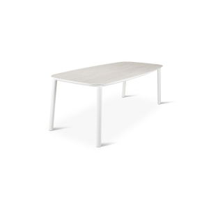 Eetkamertafel voor buiten 220 cm, sintered stone travertin en aluminium sand Eetkamertafel voor buiten 220 cm, sintered stone travertin en aluminium sand