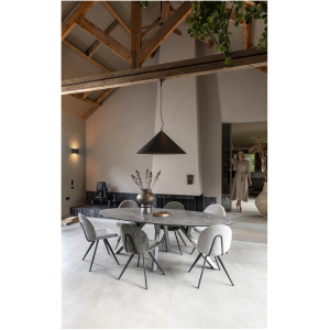 Eettafel 240 x 110 cm, lichtgrijs, ellipsvorm Eettafel 240 x 110 cm, lichtgrijs, ellipsvorm