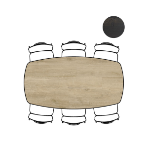 Eettafel 190 x 100 cm, ovaal, naturel Nebbia, met poot-onderstel Eettafel 190 x 100 cm, ovaal, naturel Nebbia, met poot-onderstel