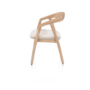 Armstoel Dante, Cloudy-stof en eik naturel Armstoel Dante, Cloudy-stof en eik naturel