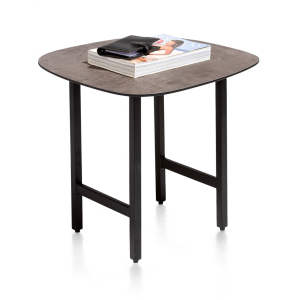 Bijzettafel 45 x 45 cm, warme houttint, rond model Bijzettafel 45 x 45 cm, warme houttint, rond model