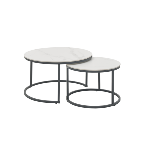 Home 35 Salontafelset 80 cm, zwart, wit, keramiek, metaal