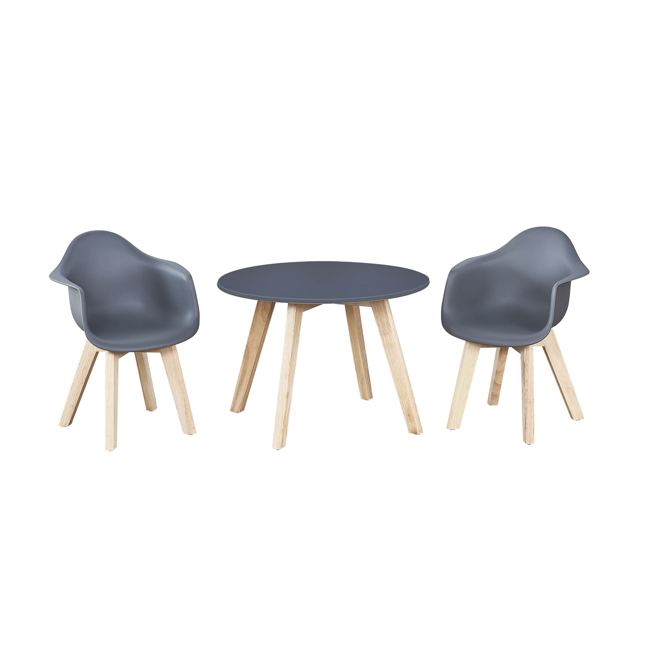 Praktische babymeubelset met tafel en stoelen in Scandinavisch design.