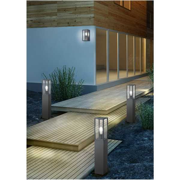 Vloerlamp met glas en aluminium (antraciet) Vloerlamp met glas en aluminium (antraciet)