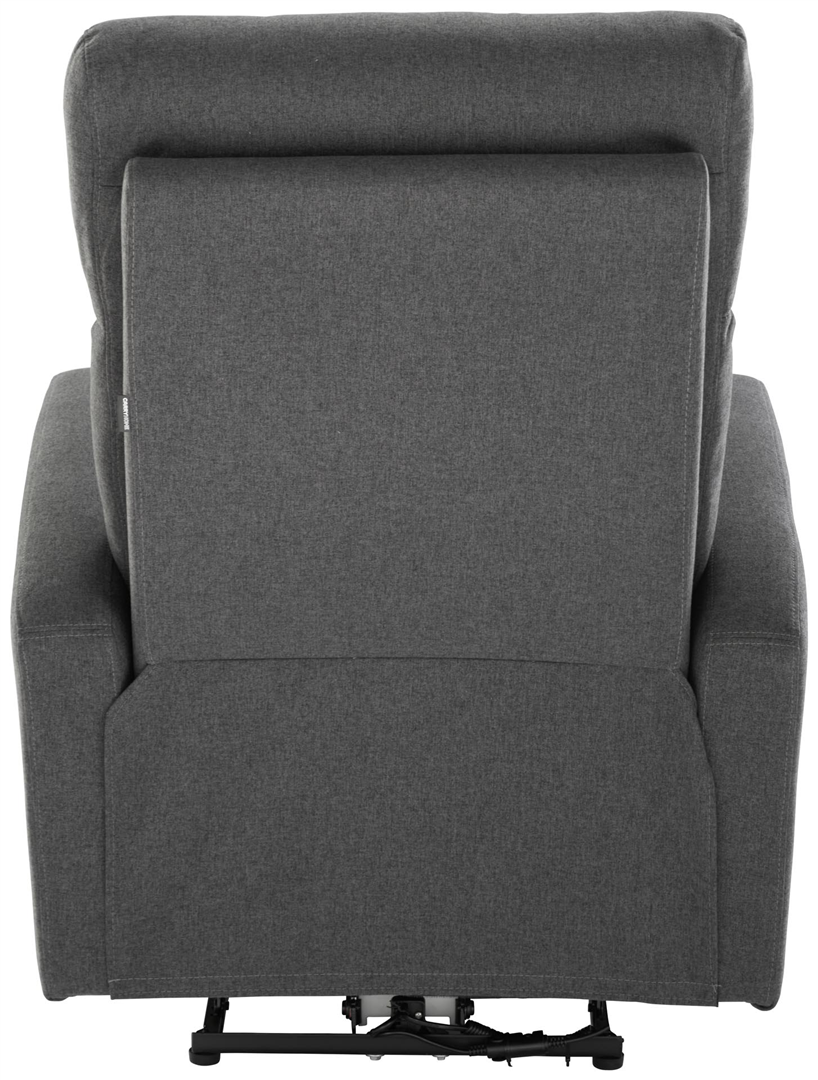 Fauteuil télé Stan, tissu Sunday anthracite à surpiqûre blanche