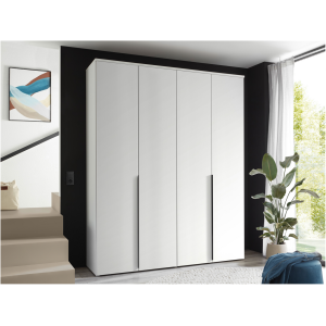 Kleerkast 180 cm, wit decor en 4 draaideuren Kleerkast 180 cm, wit decor en 4 draaideuren