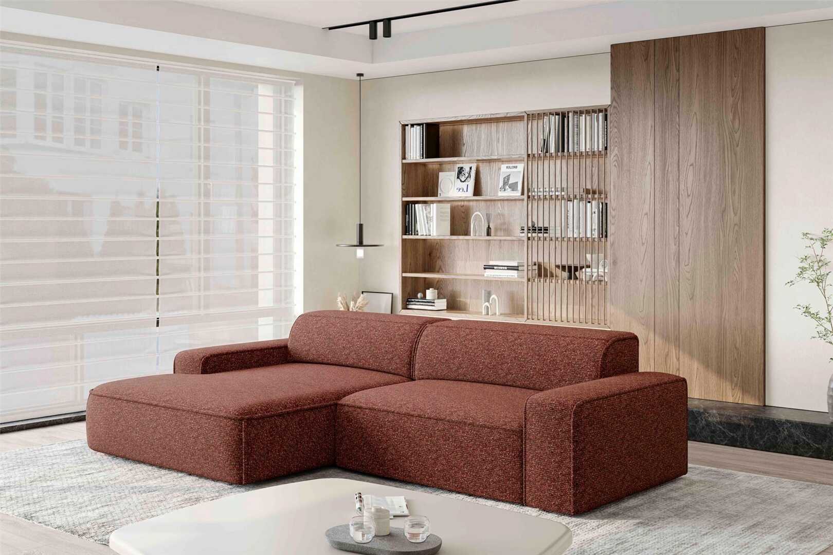 Hoekzetel 286 cm, stoffering, elektrische zitdiepteverstelling