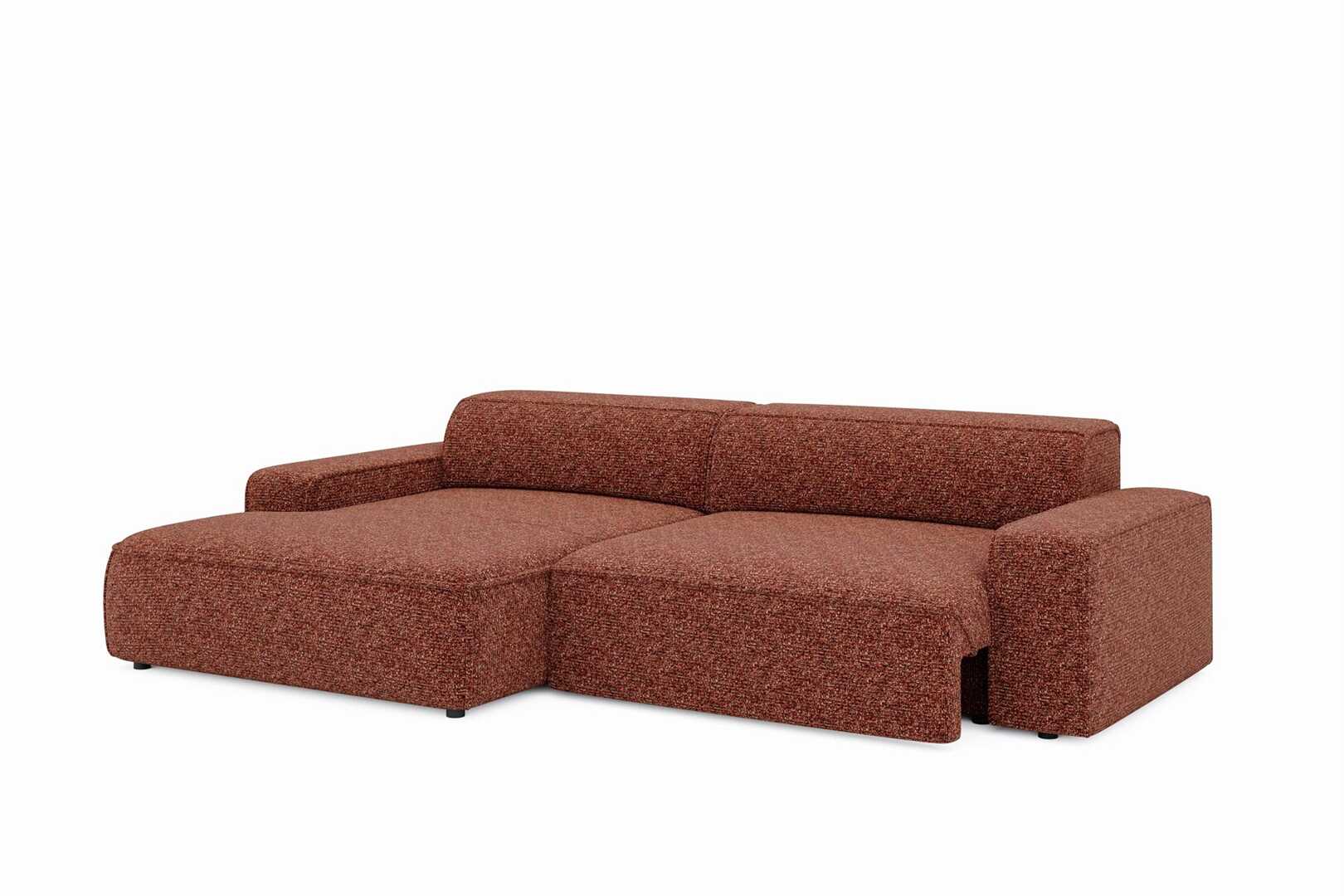 Hoekzetel 286 cm, stoffering, elektrische zitdiepteverstelling